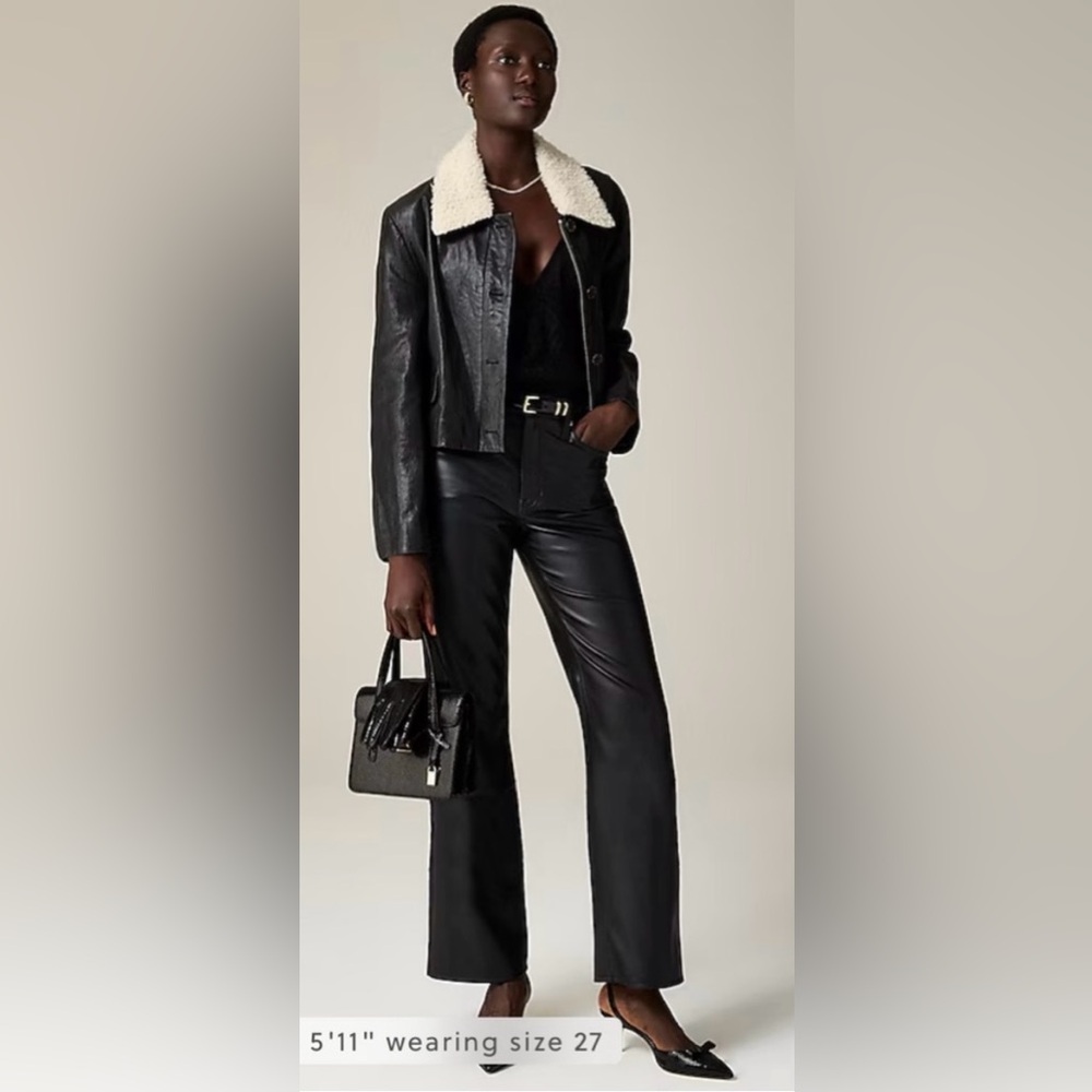 J.Crew NWOT slim wide-leg pant in faux leather